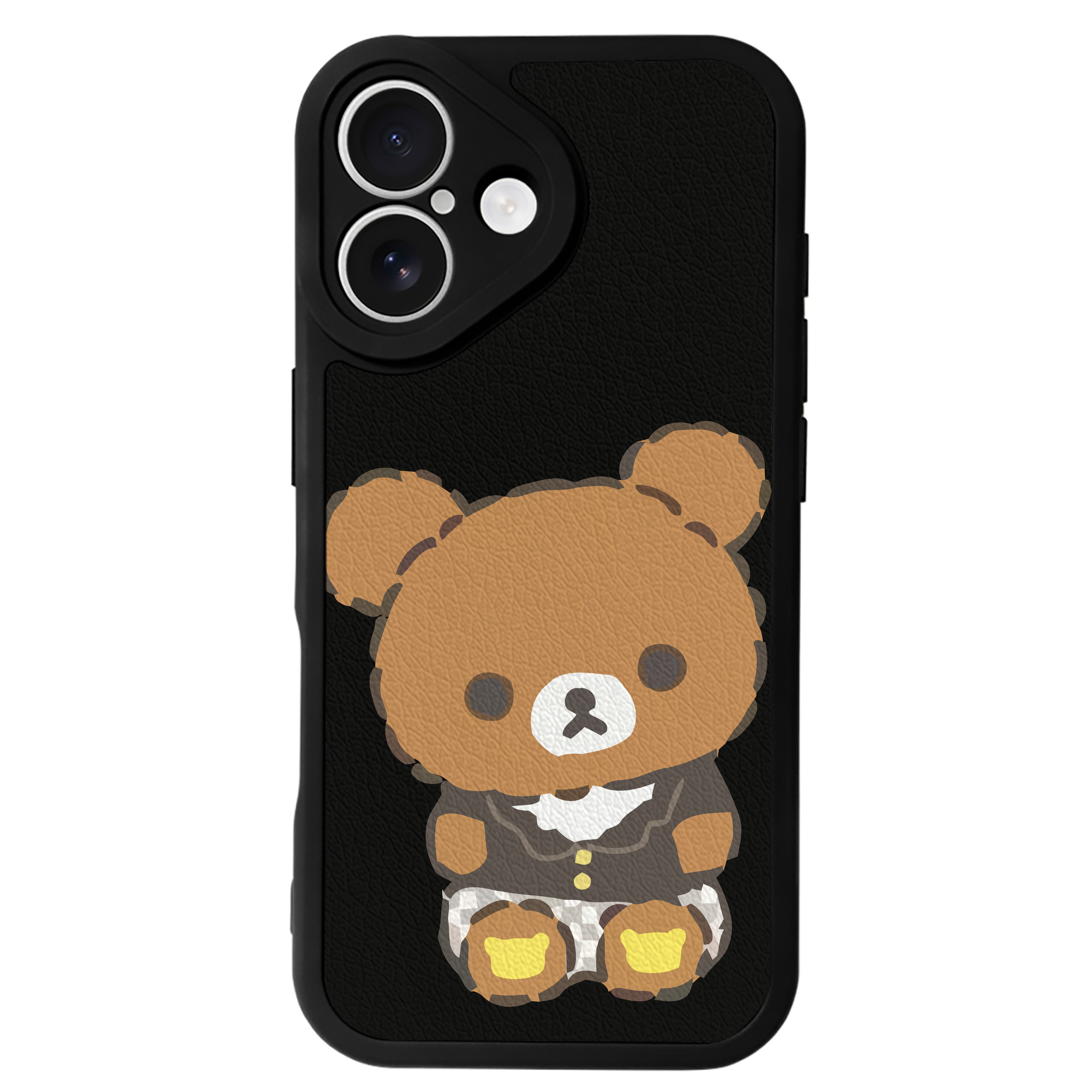 （画像用） リラックマ リラックマ キイロイトリ Rilakkuma Korilakkuma Kiiroitori 【iPhone 16シリーズ対応】シリコンスマホケース（レザー調） 材質：シリコン